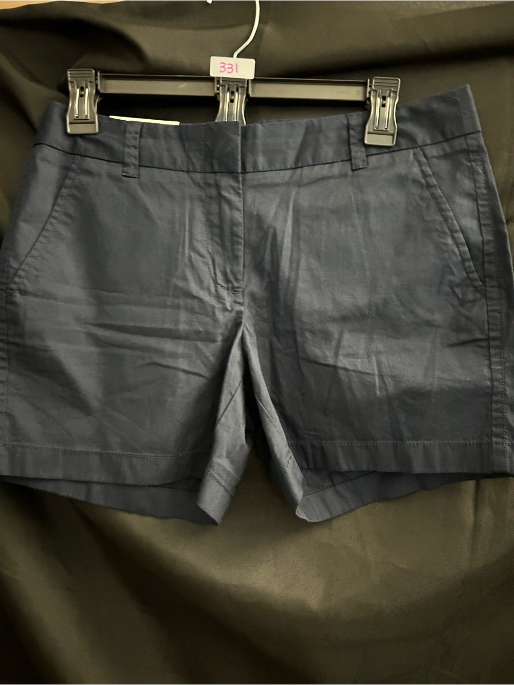J. Crew Women's Navy Cotton Broken In City Fit Chino Shorts SZ 4 NWT